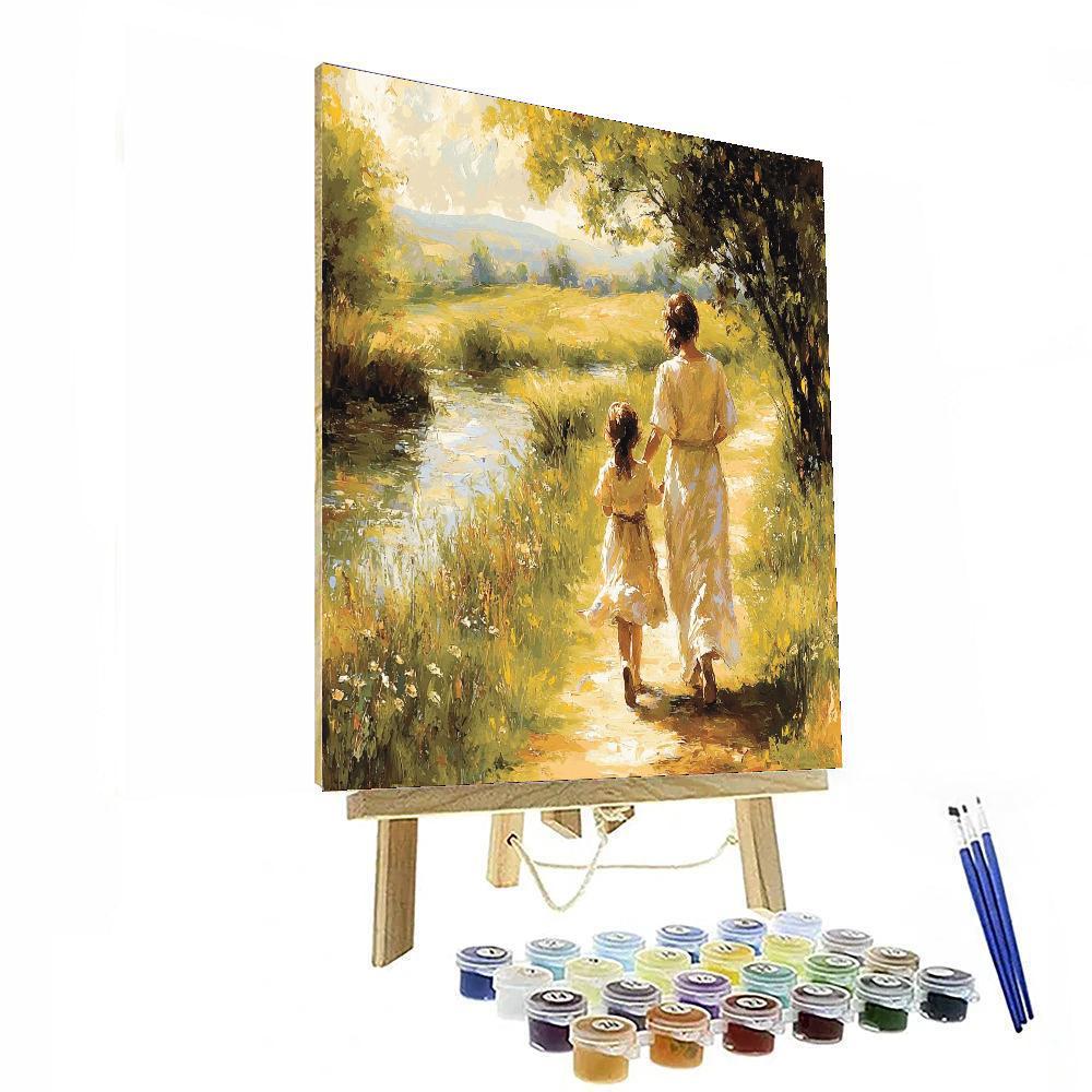 Hand In Hand On The Path Painting Number Kit