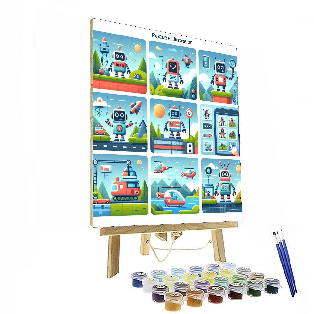Robot Rescue Adventure Paint By Numbers Kits