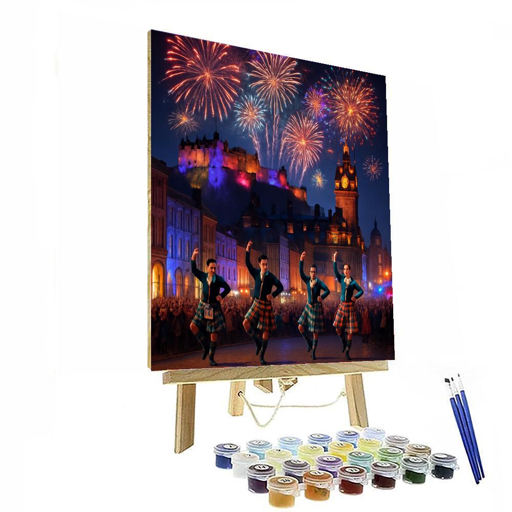Hogmanay Fireworks - Edinburgh Number Painting