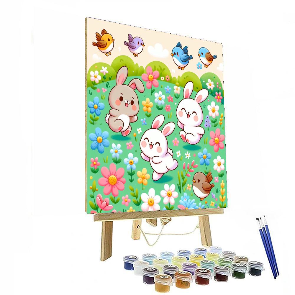 Springtime Bunny Parade Number Painting