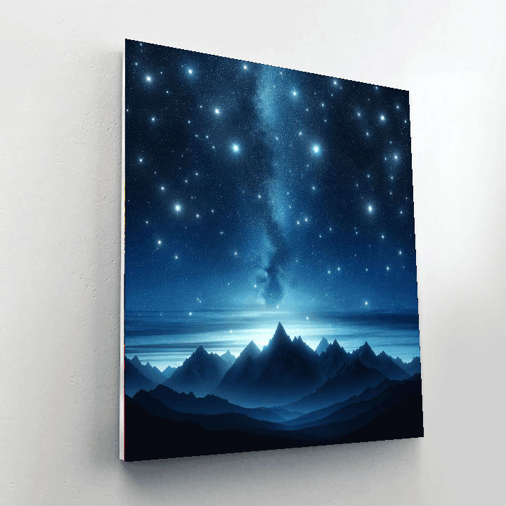 Starry Mountain Night Number Painting