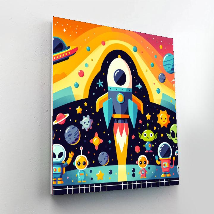 Outer Space Rescue Paint By Number