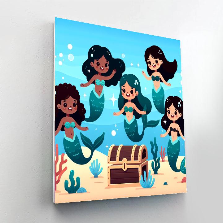 Underwater Mermaid Treasure Number Painting