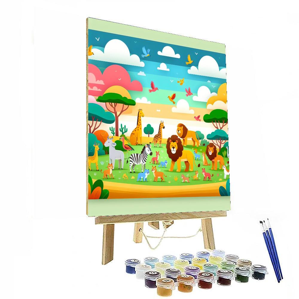Merry Animal Kingdom Painting By Numbers Kit