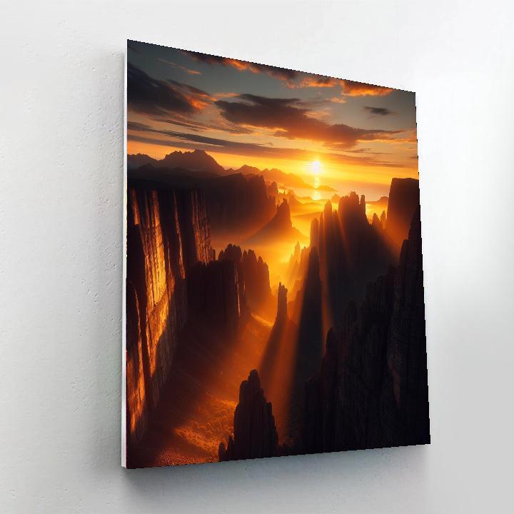 Radiant Sunrise Over Cliffs Paint By Numbers Kits