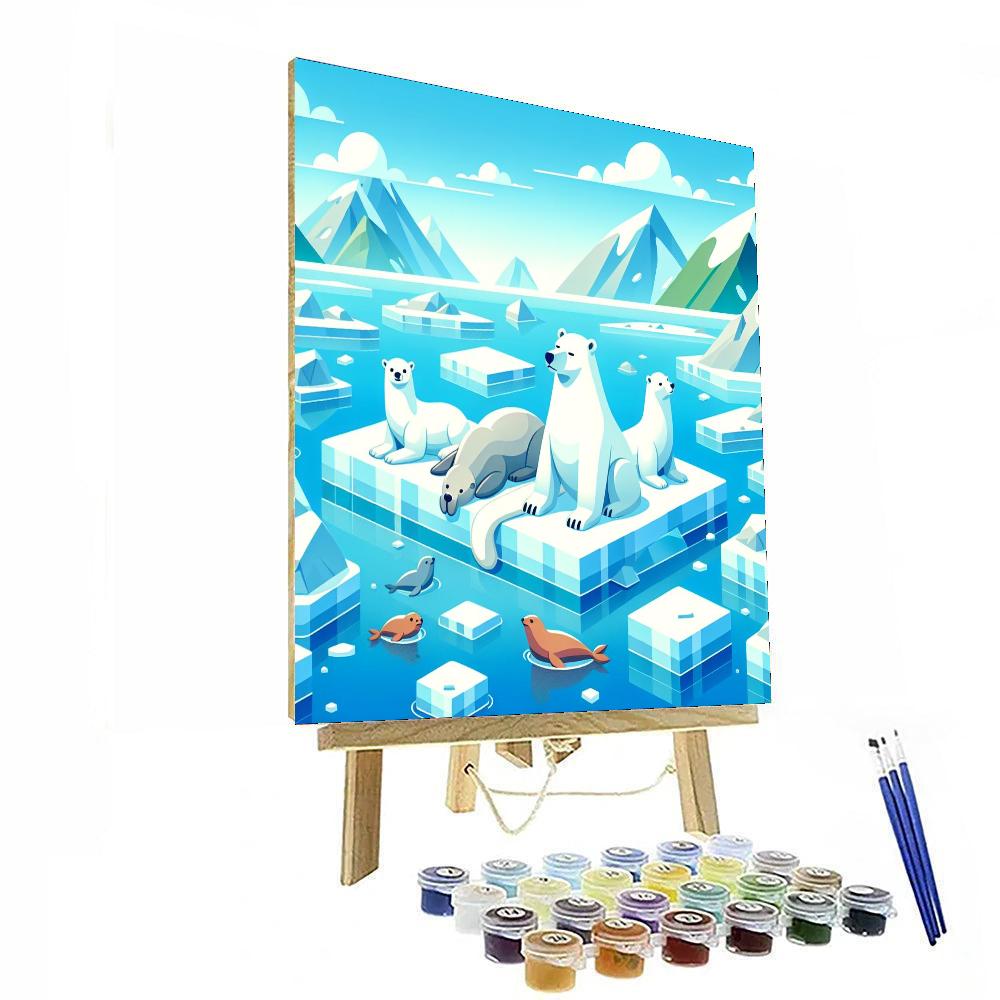 Arctic Wildlife Wonderland Number Painting