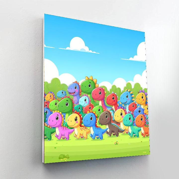Dinosaurs On Parade Paint By Number