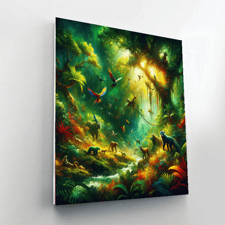 Energetic Jungle Scene DIY Paint By Numbers