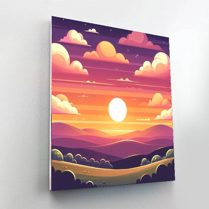 Sunny Sunset Painting Number Kit