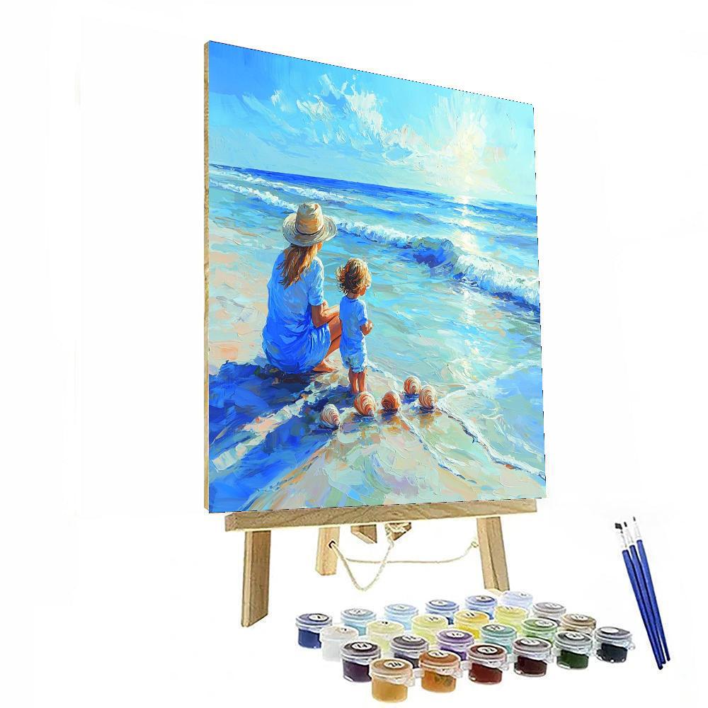 Mother And Child At The Beach DIY Paint By Numbers