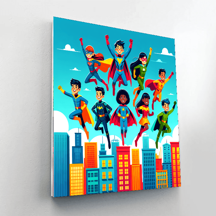 Superheroes Unite Painting By Numbers Kit