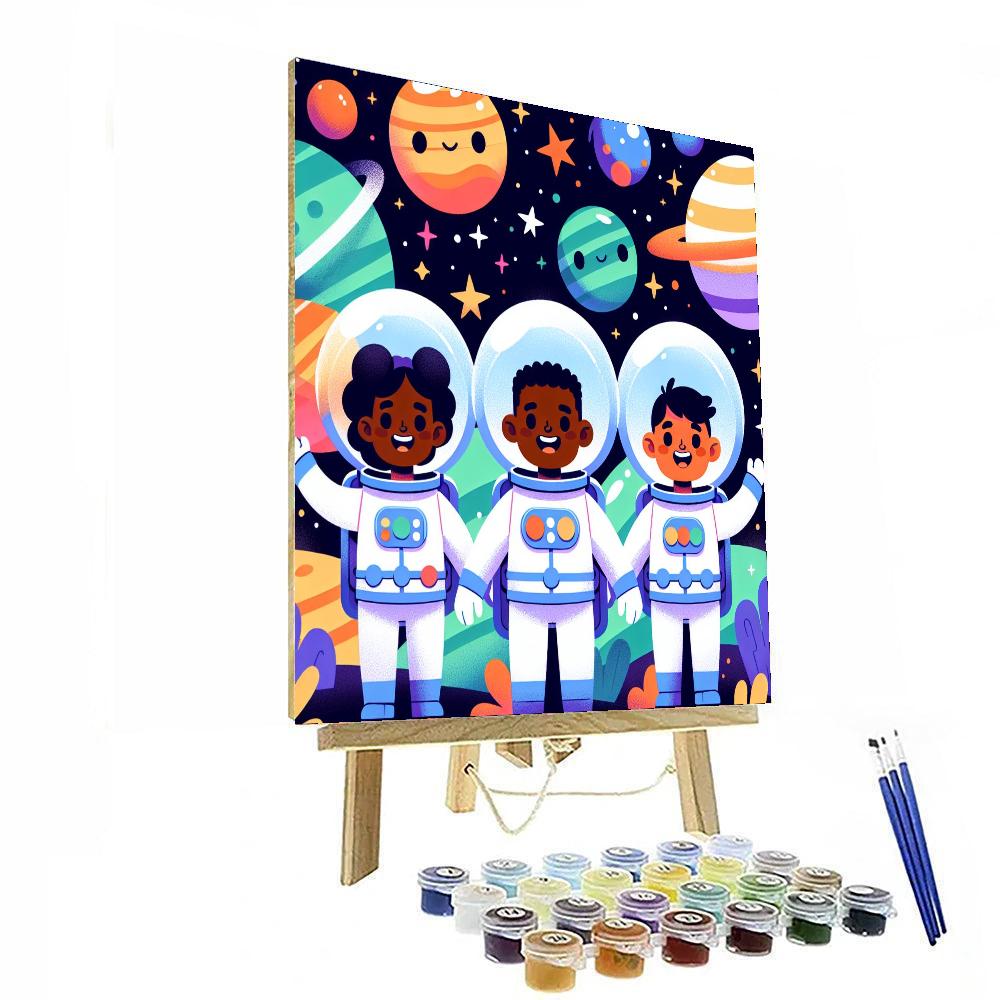 Galaxy Quest With Astronaut Pals DIY Paint By Numbers