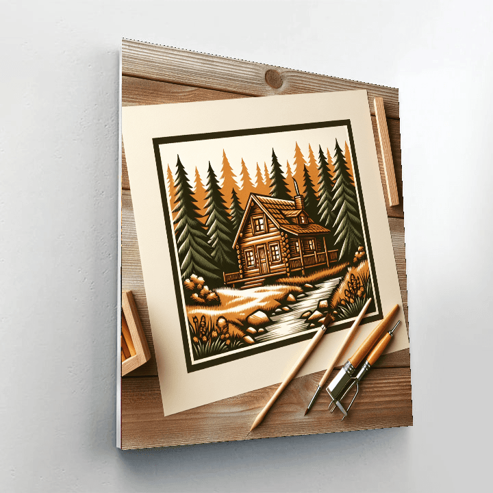 Charming Cozy Cabin Retreat Painting By Numbers Kit