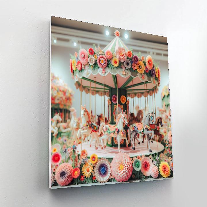 Charming Flower Carousel Paint By Numbers