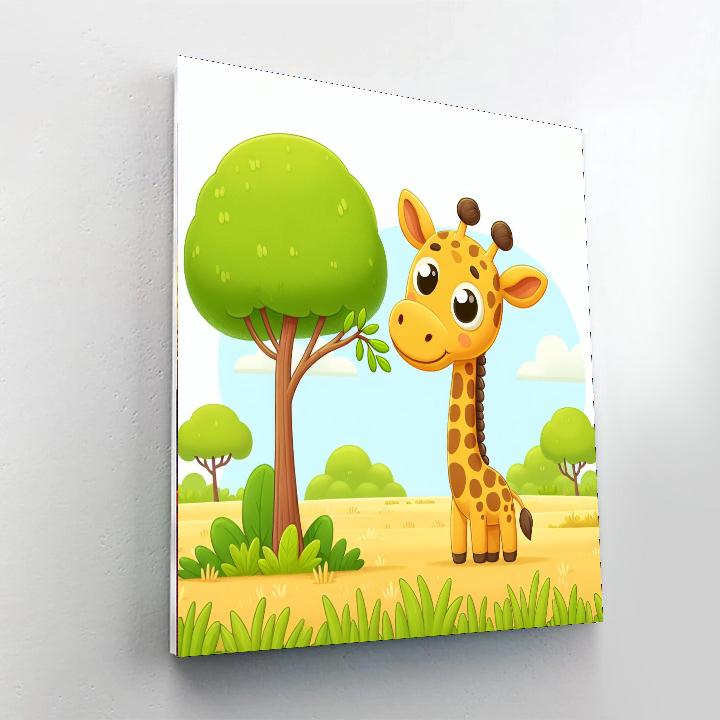Grinning Giraffe Number Painting