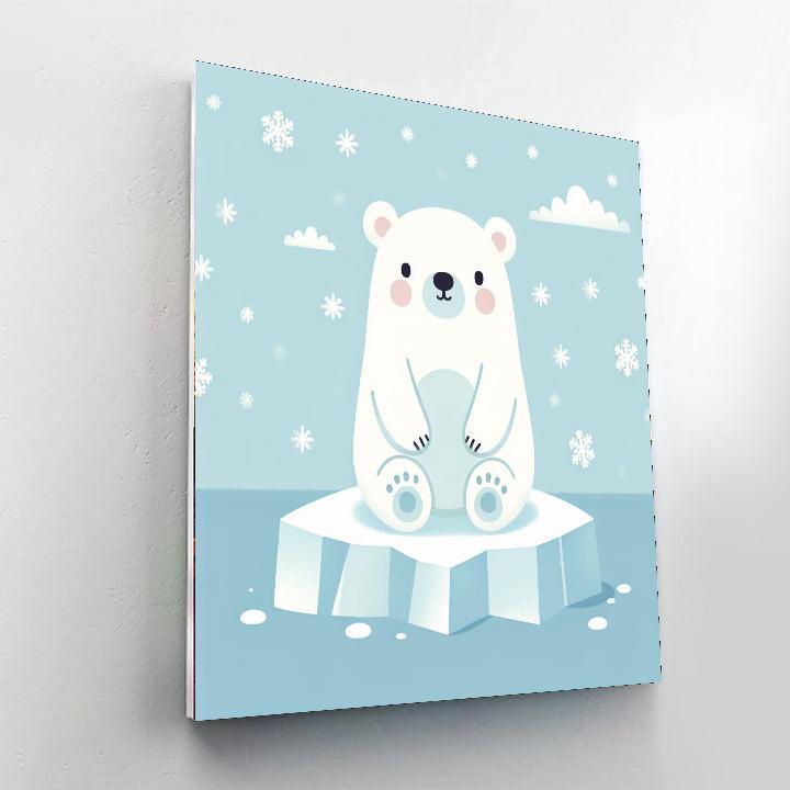 Cuddly Polar Bear Paint By Numbers Art