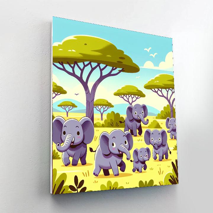 Energetic Elephant Expedition Numbered Painting Kits