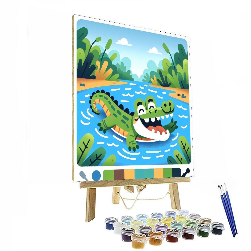 Snappy Crocodile River Number Painting