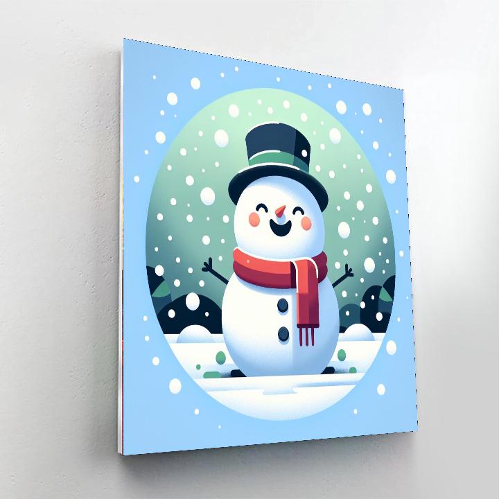 Playful Snowman Paint By Numbers Art