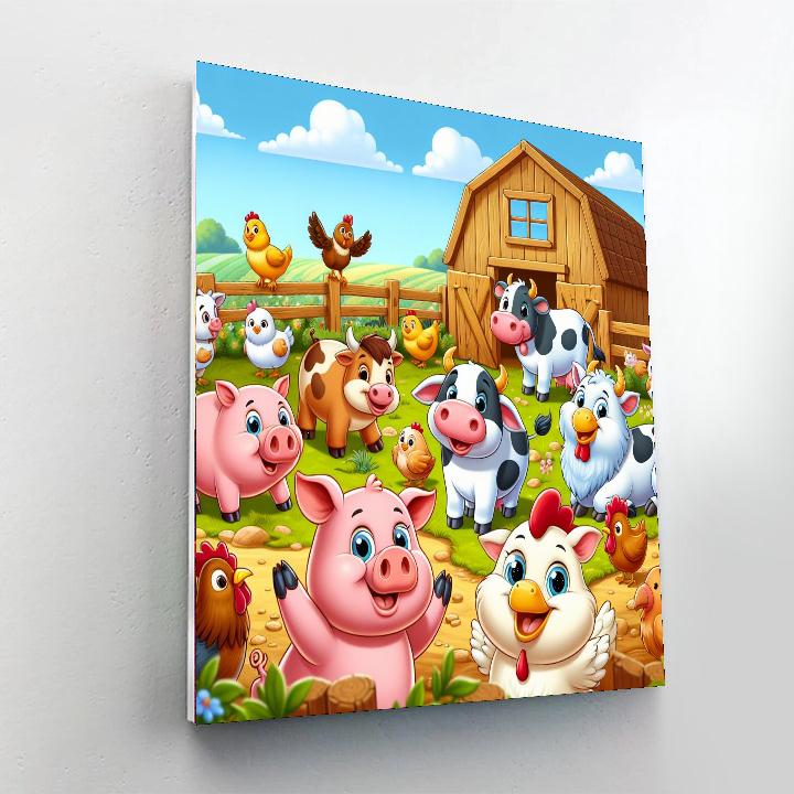 Fantastic Farmyard Frolic Number Painting