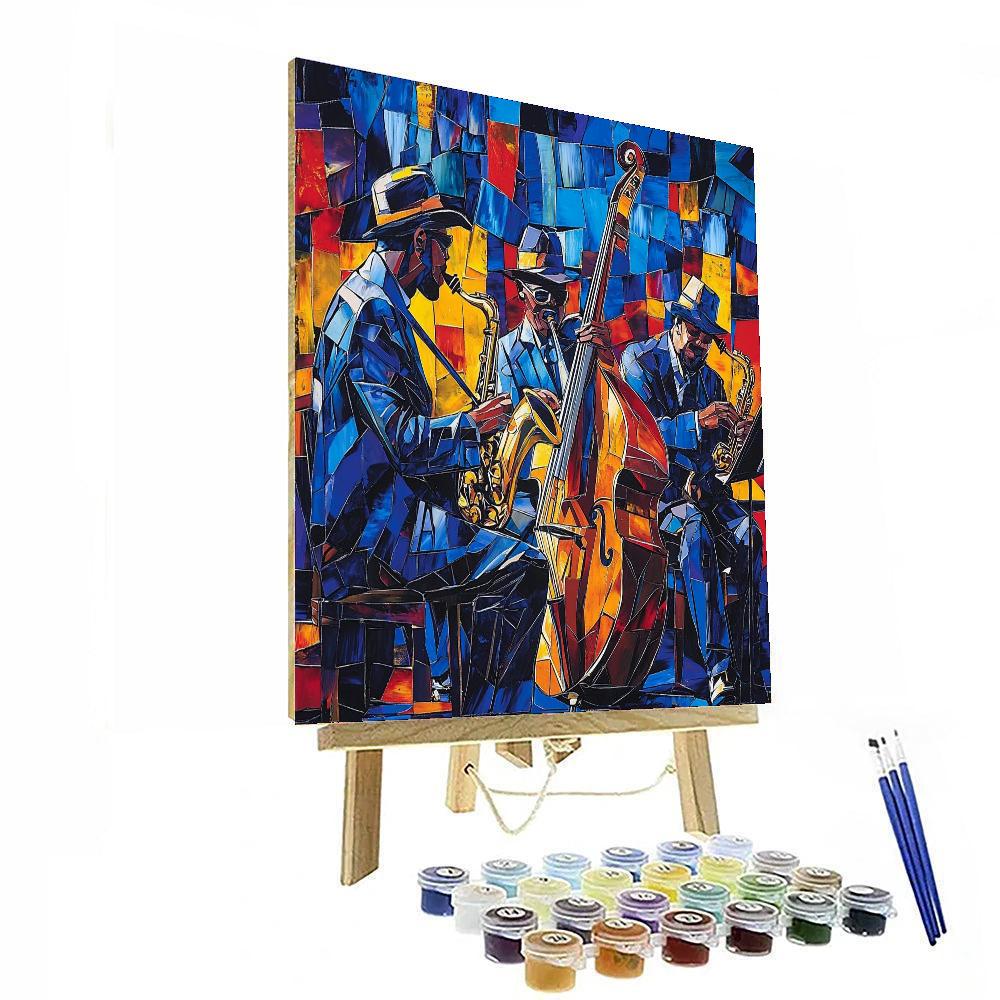 Romare Bearden Inspired Joyful Jazz  Number Painting