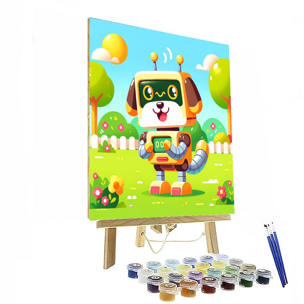 Joyful Robot Dog Numbered Painting Kits