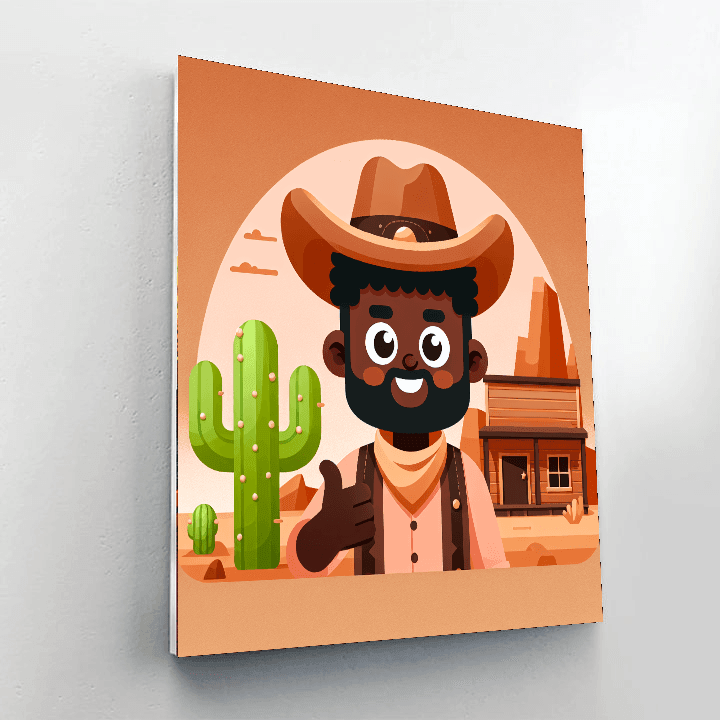 Wild West Cowboy Scene Paint By Numbers