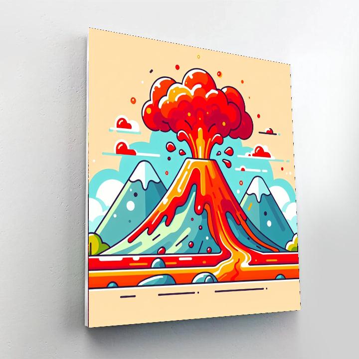 Fiery Volcano Venture Paint By Numbers Art