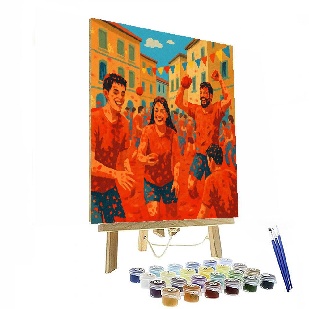 Tomatina Tomato Festival - Spain DIY Paint By Numbers