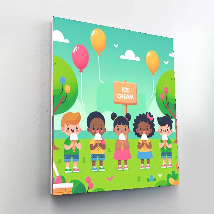 Jolly Ice Cream Fiesta Numbered Painting Kits