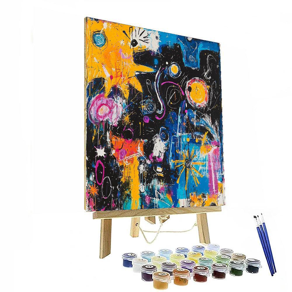 Jean-Michel Basquiat Inspired Cosmic Fragments  Numbered Painting Kits