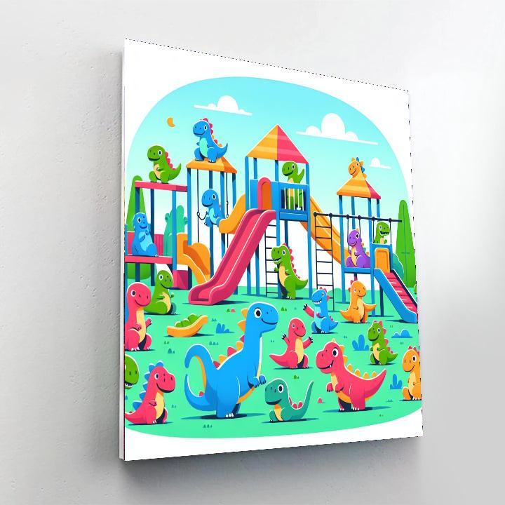 Whimsical Dino Playground Numbered Painting Kits