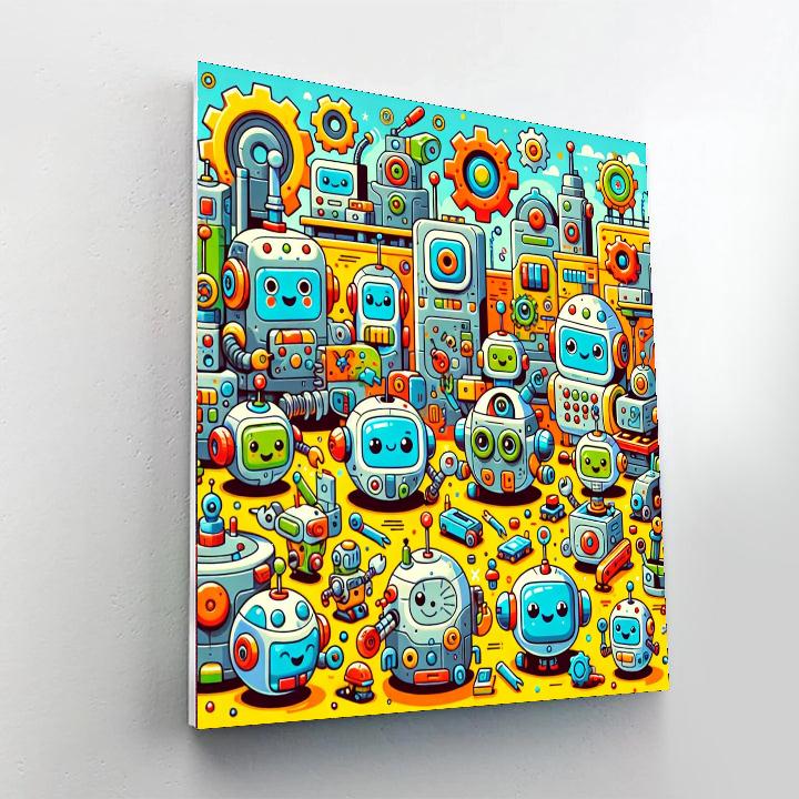 Lively Robot Factory Painting Number Kit