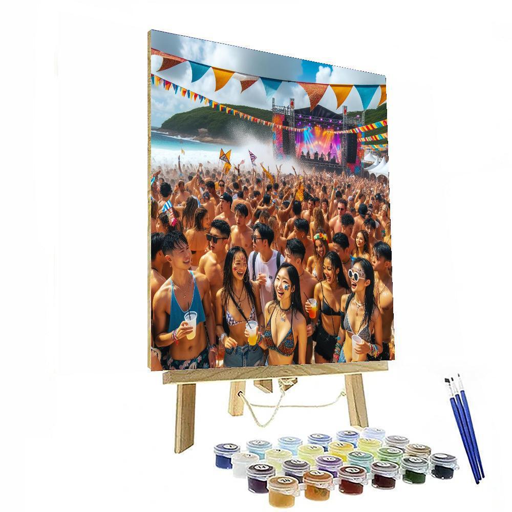 Barcelona Beach Festival Paint By Numbers Art