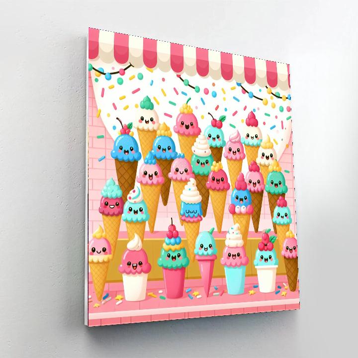 Bubbly Ice Cream Adventure Painting By Numbers Kit