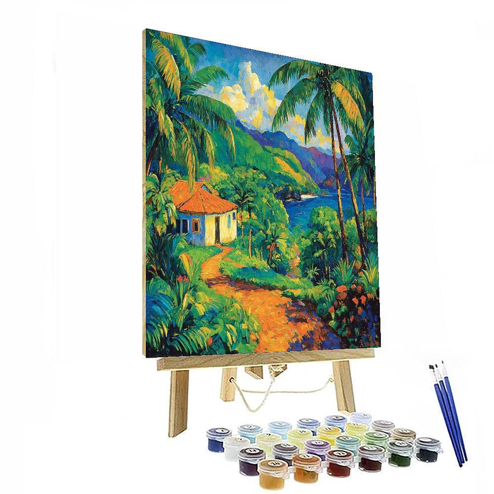 Paul Gauguin Inspired Prismatic Tropical Paradise  DIY Paint By Numbers