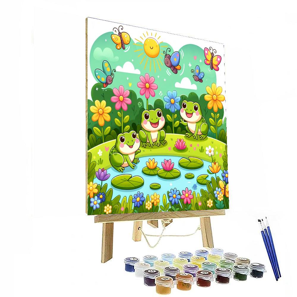 Whimsical Garden Frogs Numbered Painting Kits