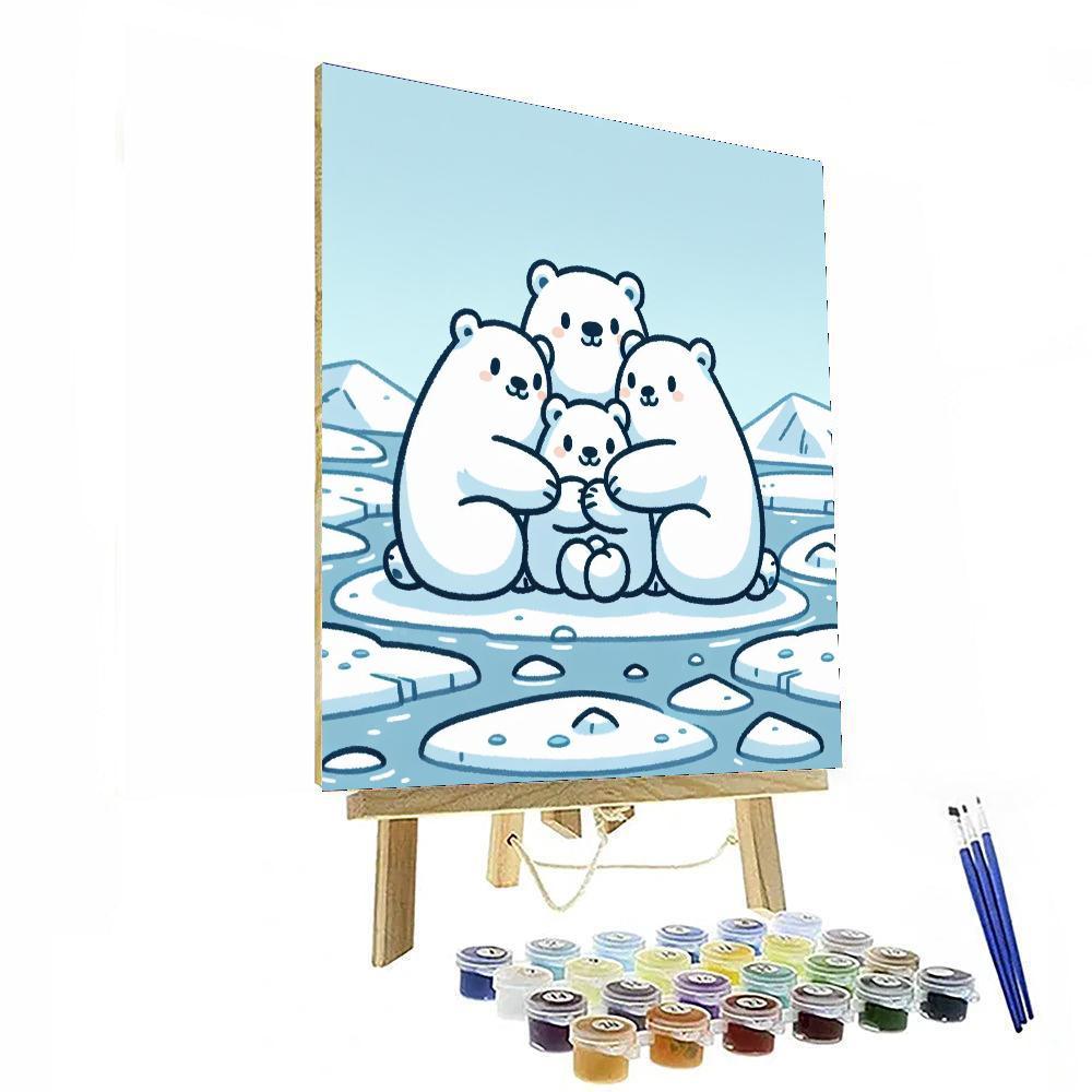 Cuddly Polar Bear Family Paint By Numbers