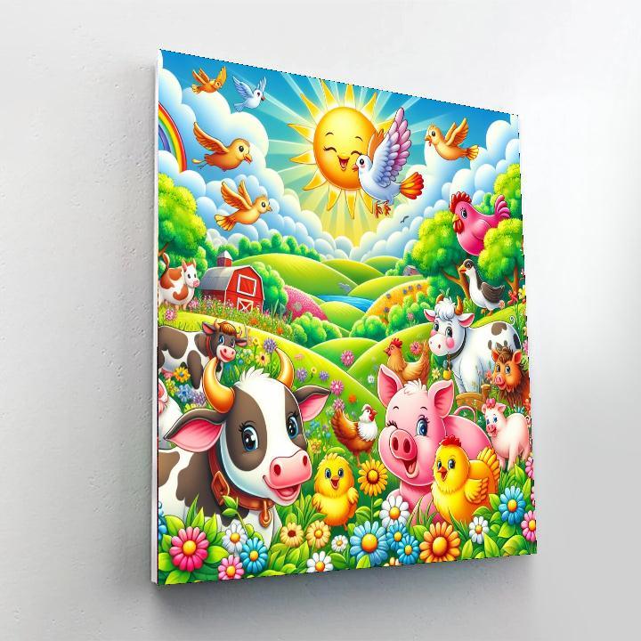 Lively Farmyard Adventure DIY Paint By Numbers