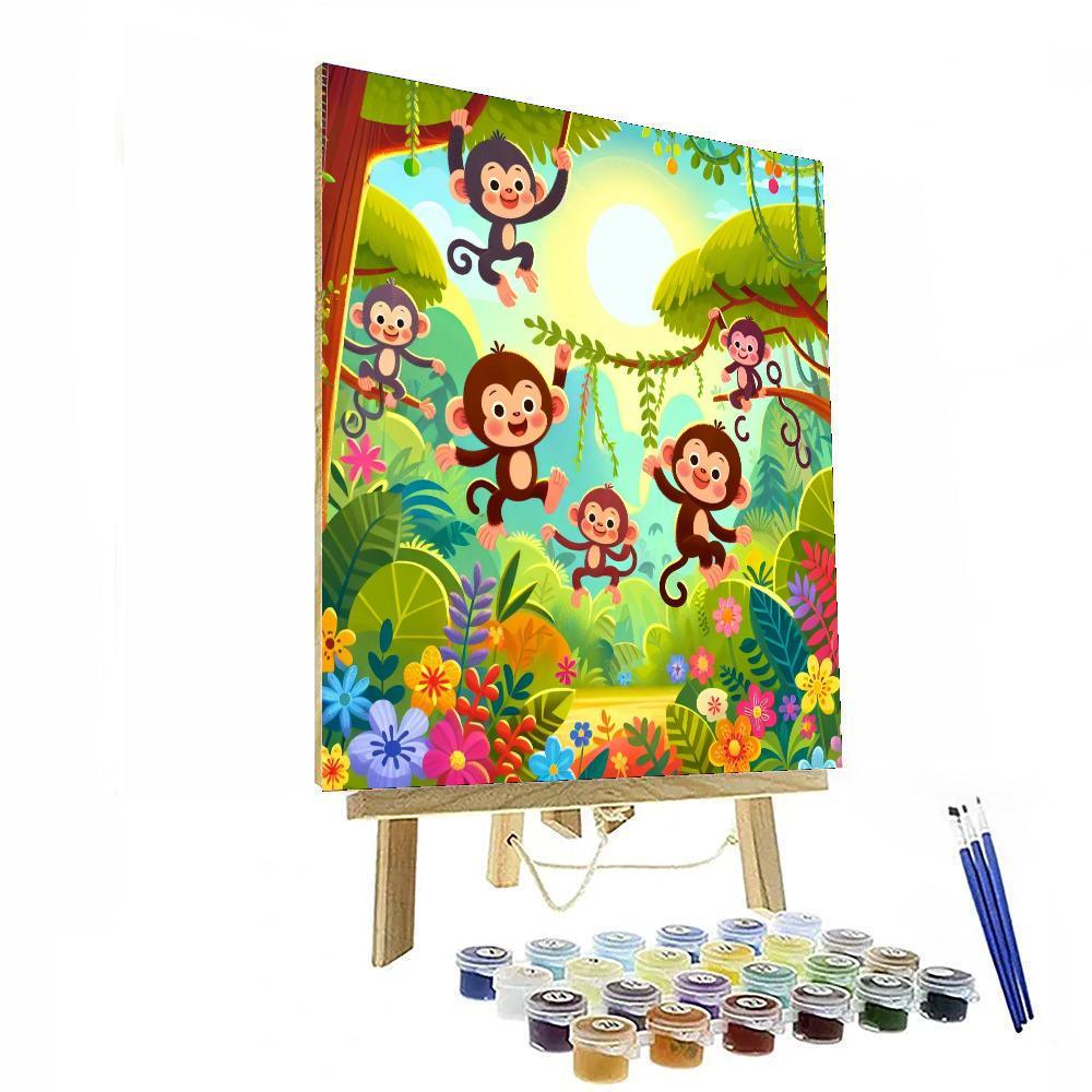 Curious Little Monkeys Paint By Numbers