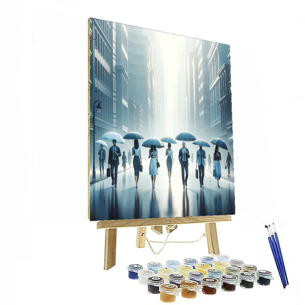 Rainy Afternoon Stroll DIY Paint By Numbers