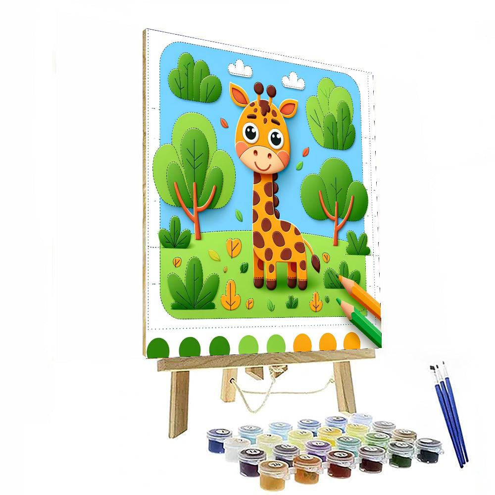 Silly Goofy Giraffe Paint By Numbers Art