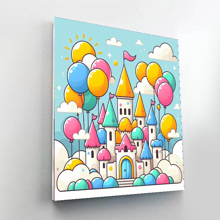 Cuddly Cloud Castle Number Painting