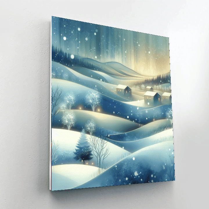 Elegant Winter Landscape Painting Number Kit