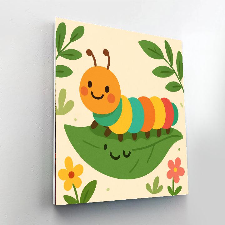Colorful Caterpillar Crew Paint By Numbers Art