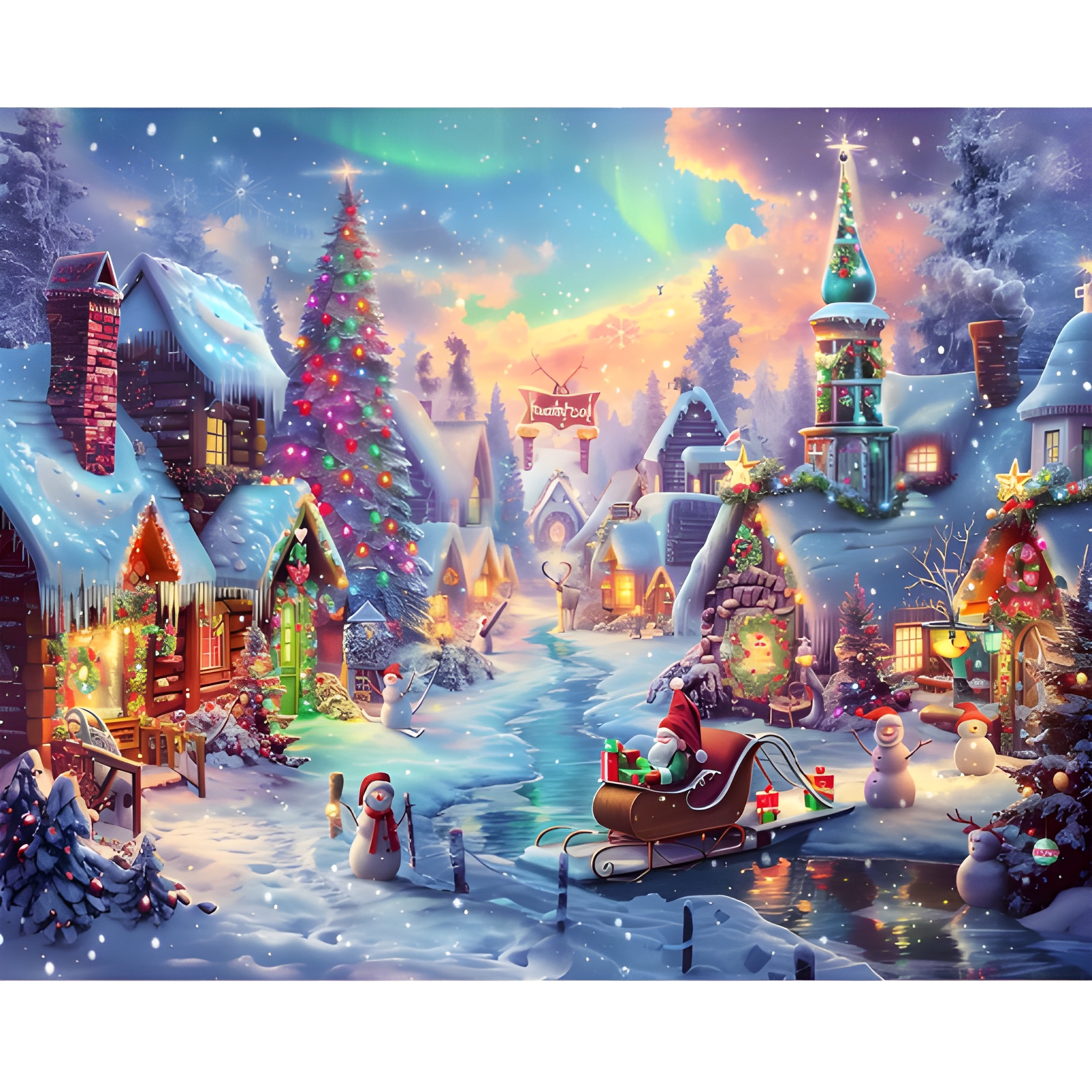 Christmas Paint By Numbers DIY Canvas Kit For Home Decor