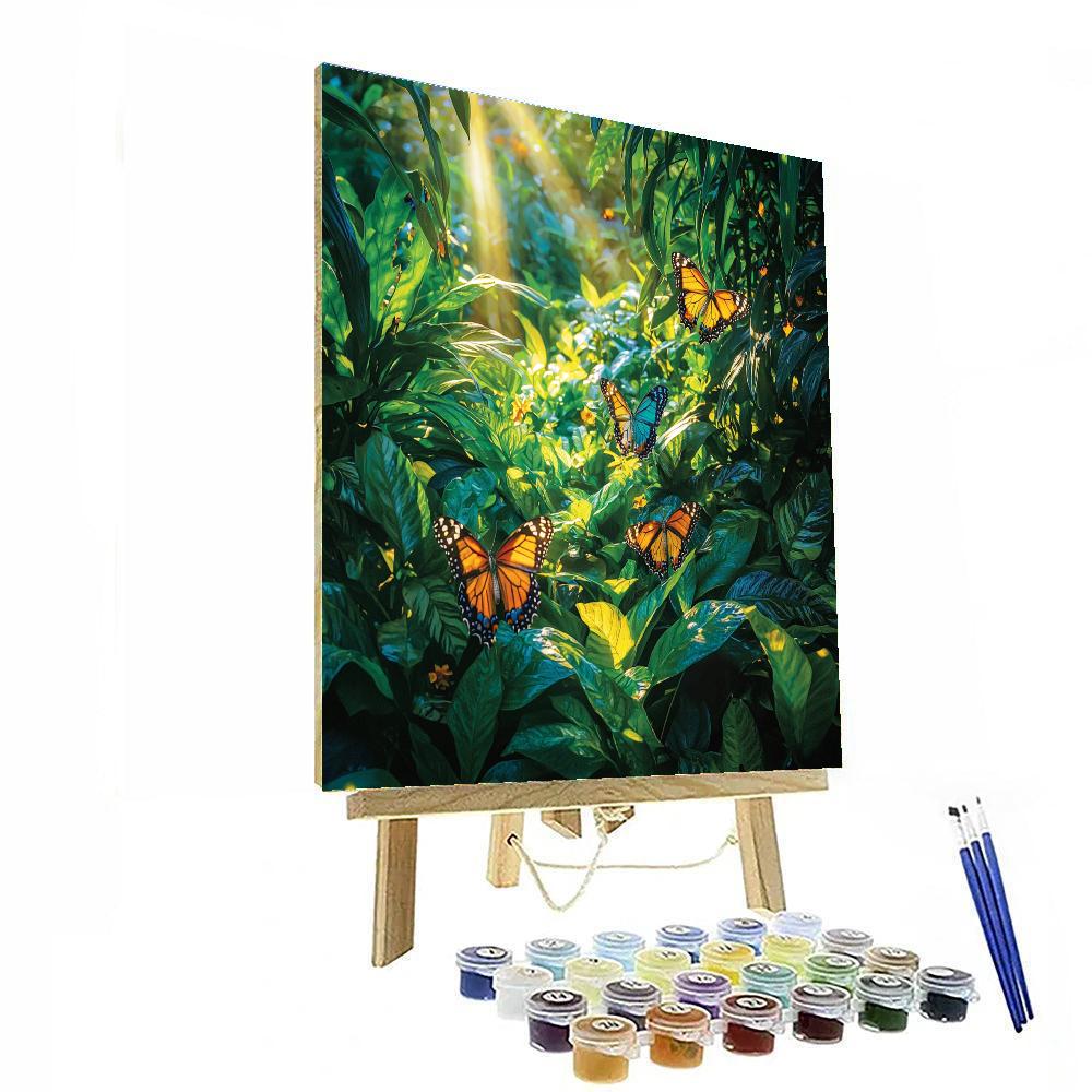 Botanical Garden Butterfly Sanctuary painting number kit