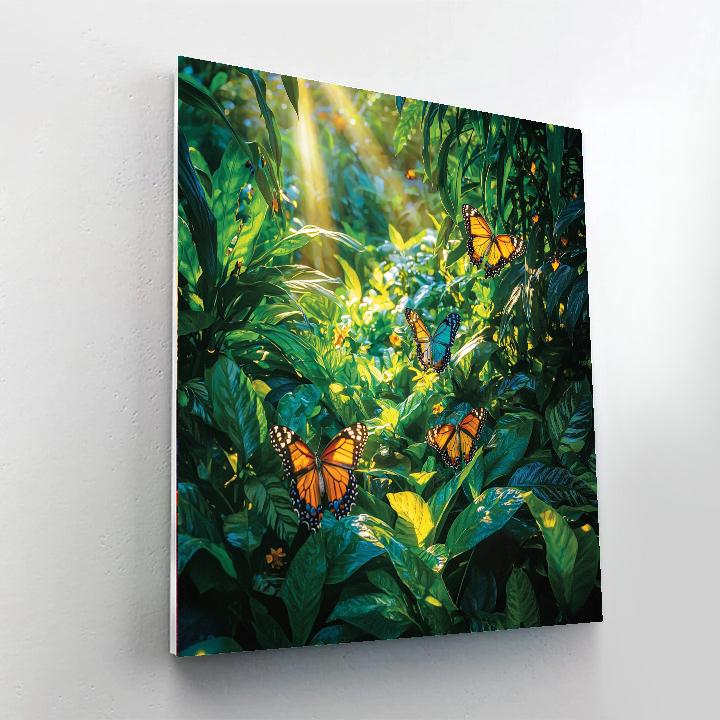 Botanical Garden Butterfly Sanctuary painting number kit