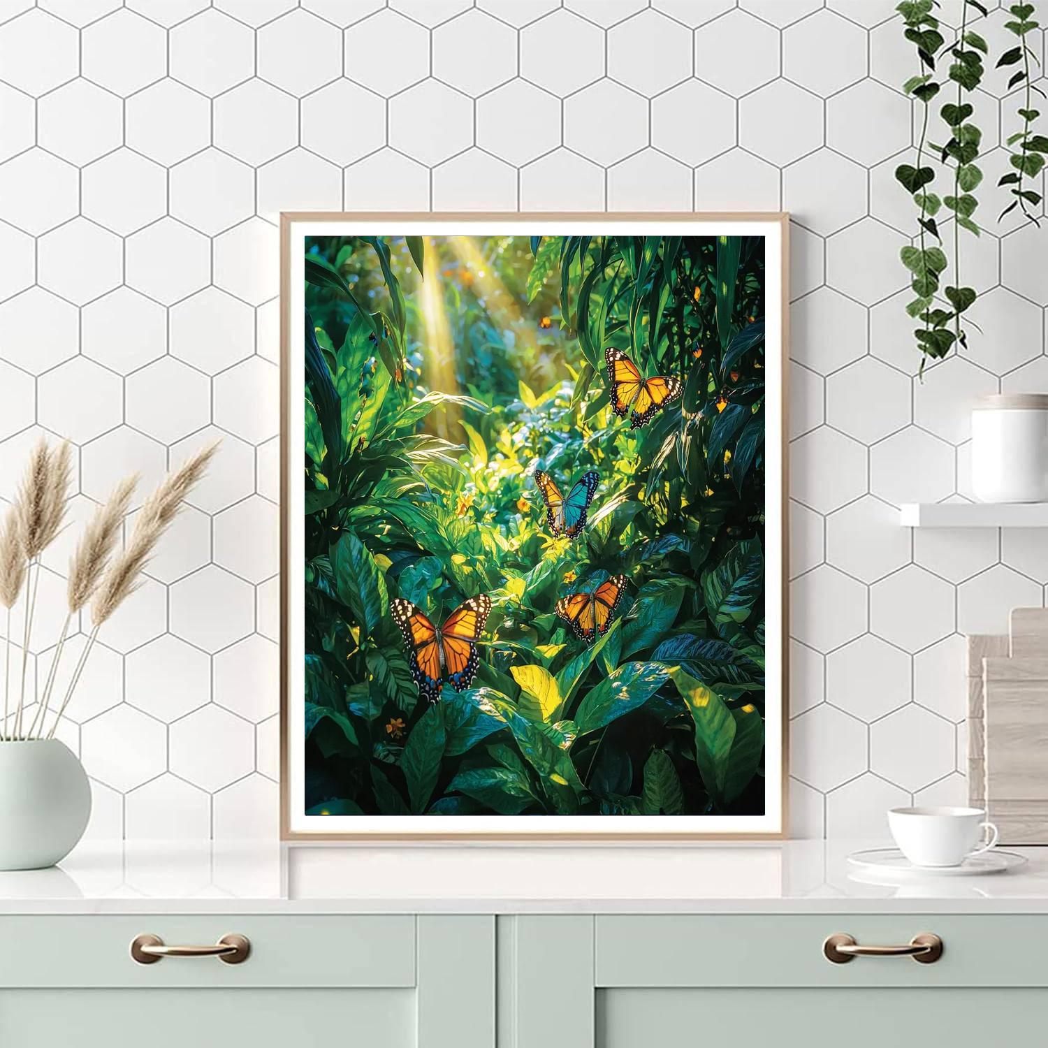 Botanical Garden Butterfly Sanctuary painting number kit