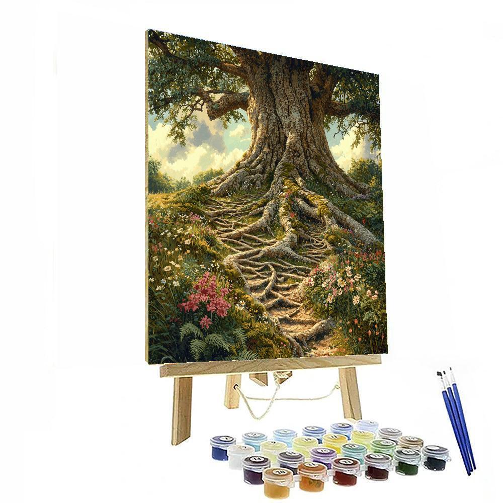 Ancient Tree With Root Labyrinth Environmental Park Paint by numbers kits